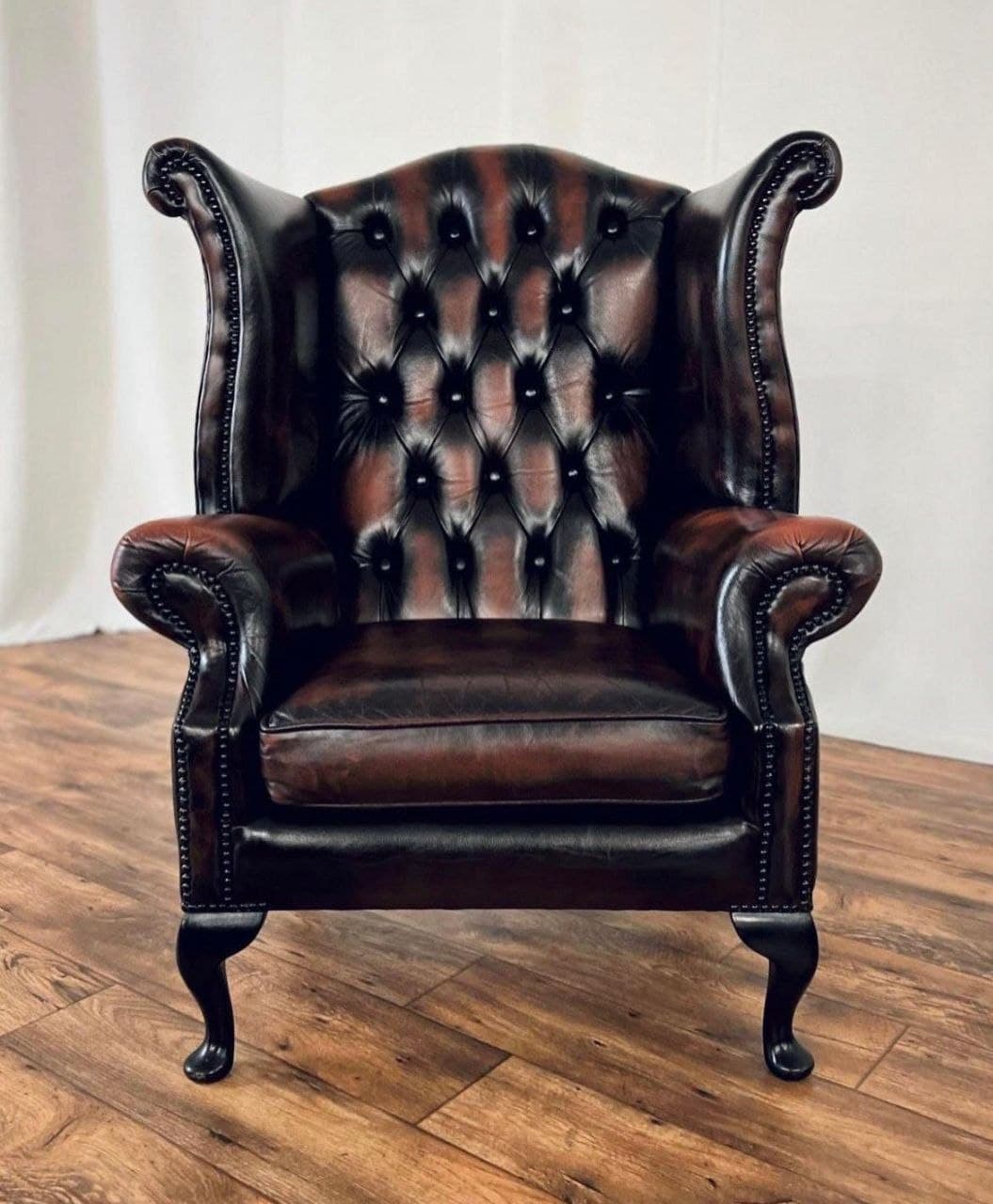 High-Back Tufted Wing Chair & Ottoman view