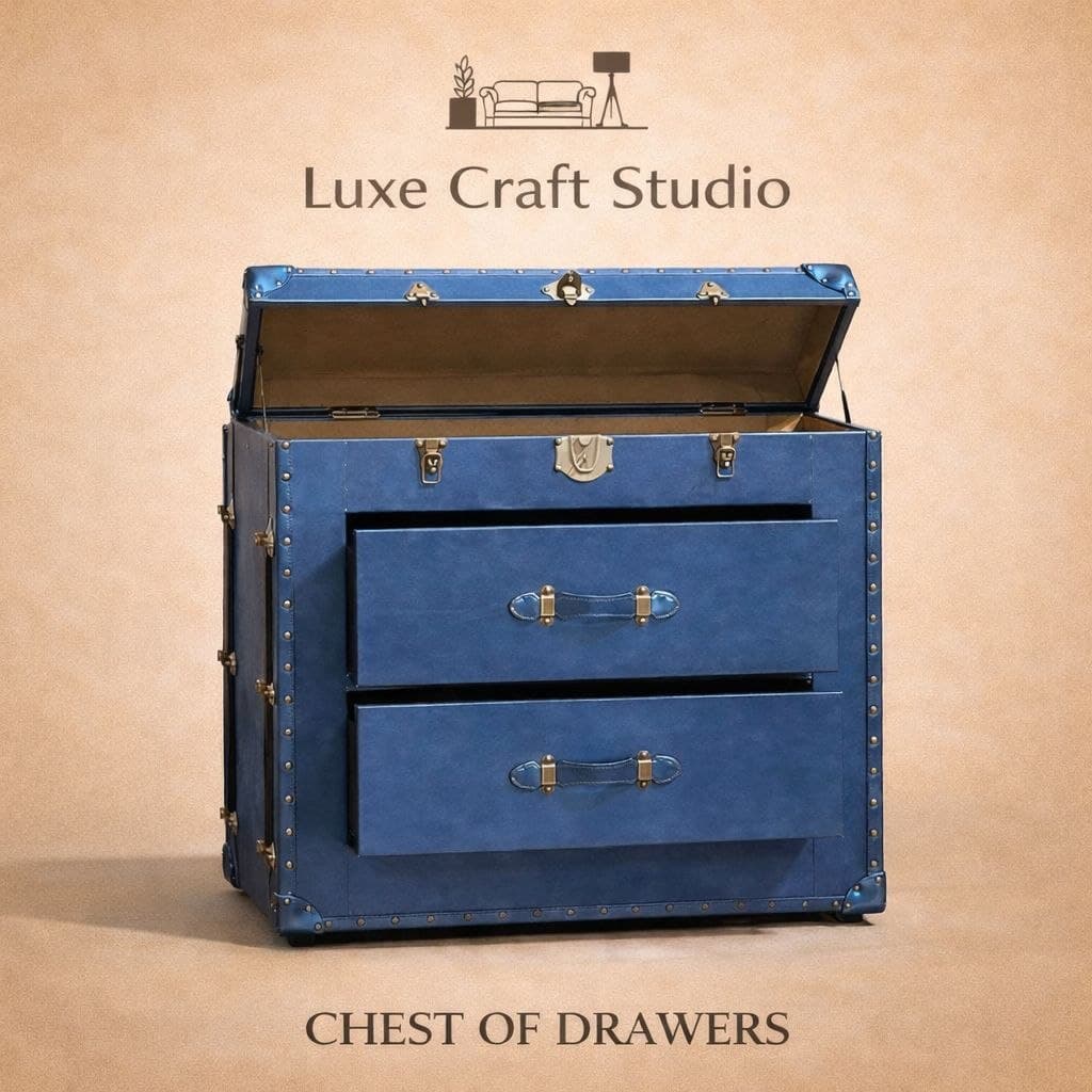 Steamer Trunk 4-Drawer Low Console view