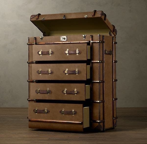 Saddle Leather 6-Drawer Steamer Dresser view