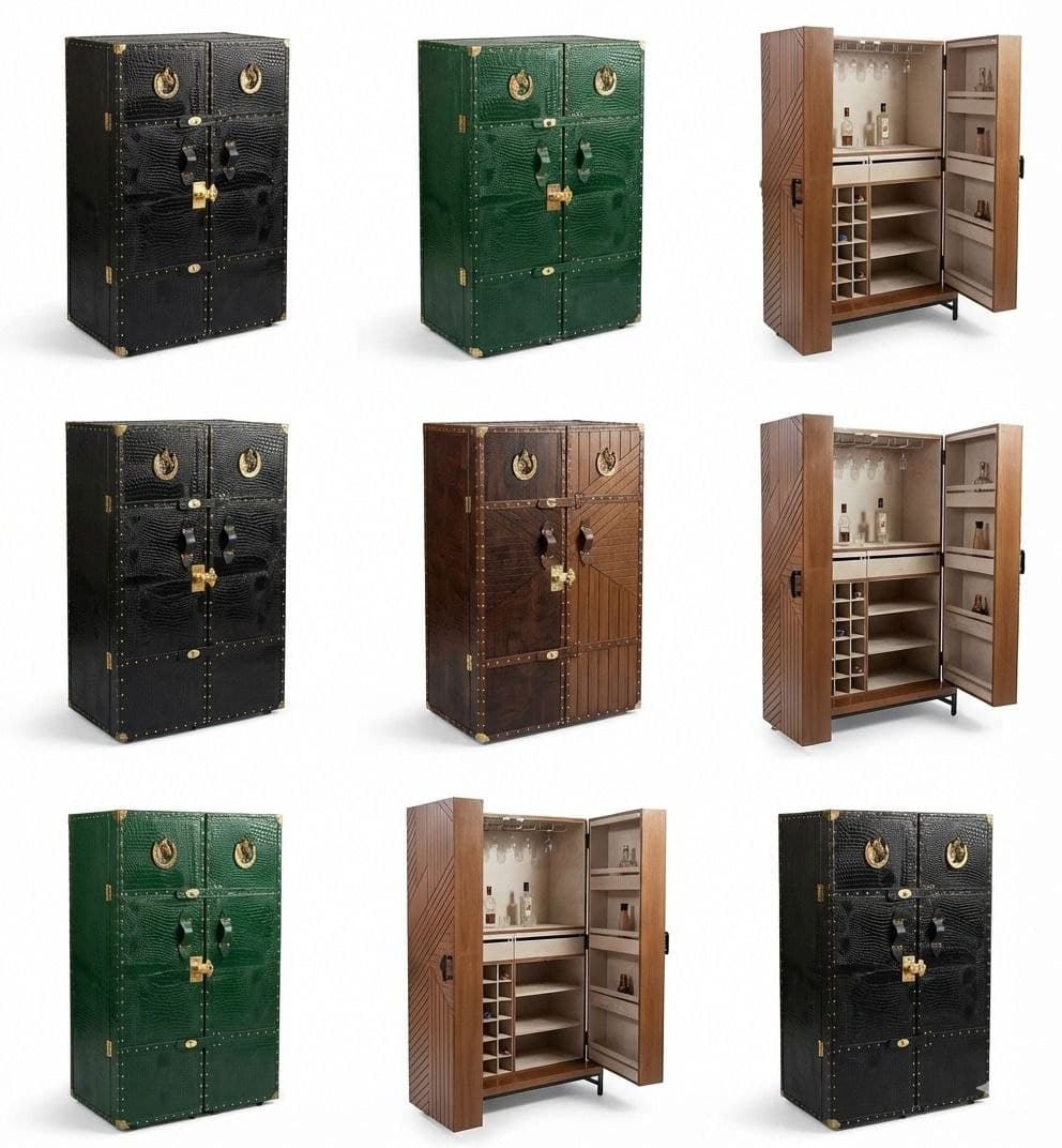 Pure Leather Bar Cabinet view