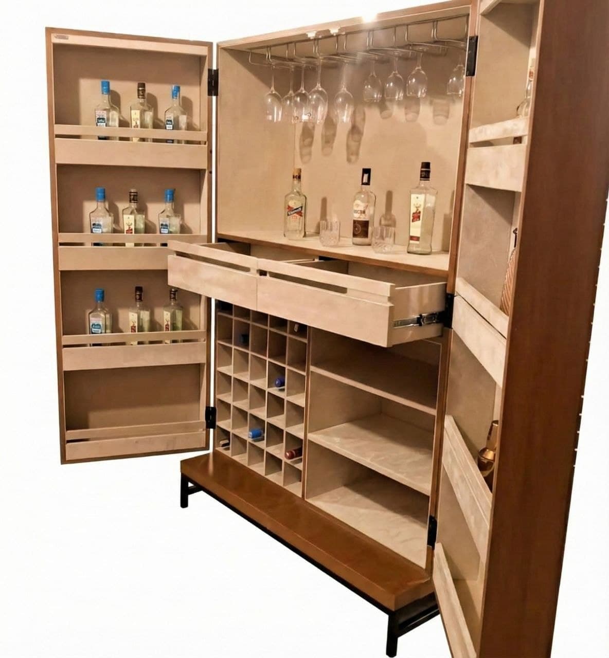 Noir Alligator Steamer Bar Cabinet view